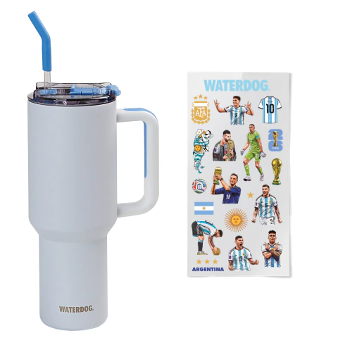 Vaso térmico Waterdog Cold - Edición Mundial + Stickers Selección Argentina