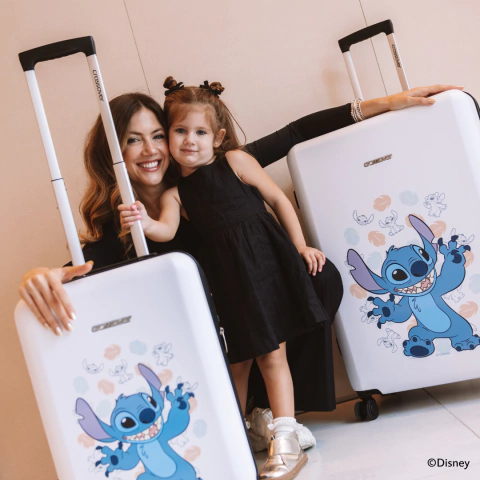 Valija Crossover Disney Carry On Stitch Hawaiian Blanco