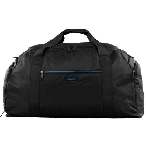 Bolso Grande Liviano Crossover Fusion 20906 Negro con Azul
