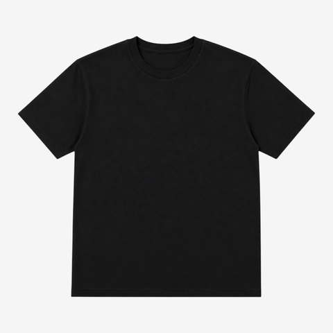 REMERA COTTON LUXURY NEGRA 20.1 PREMIUM CORTE RECTO