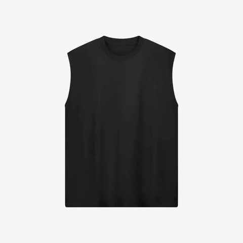 MUSCULOSA OVERSIZE NEGRA ALGODÓN PEINADO