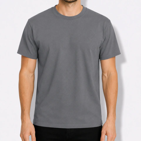 REMERA GRIS PLOMO ALGODÓN PEINADO