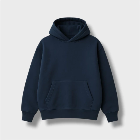BUZO CANGURO OVERSIZE AZUL MARINO FRISA PREMIUM