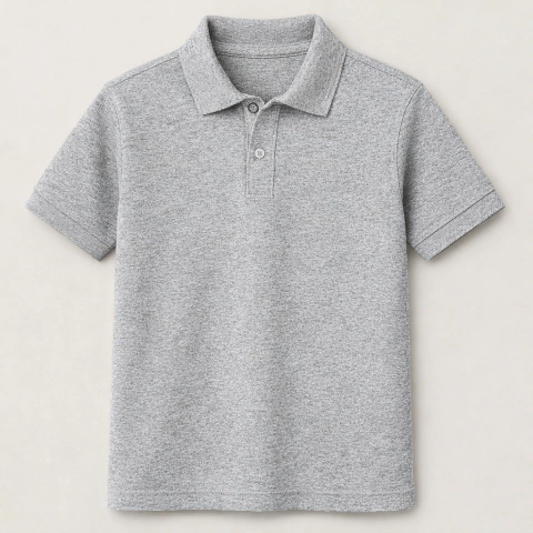 CHOMBA GRIS MELANGE DE PIQUE