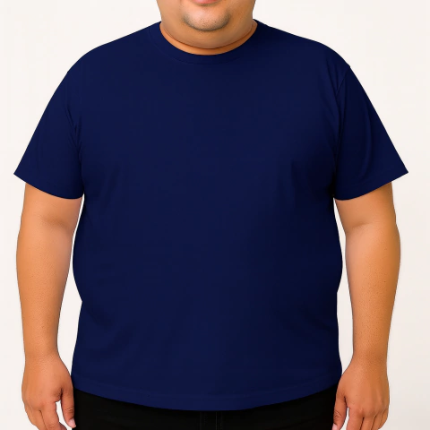 REMERA AZUL MARINO TALLE ESPECIAL ALGODON PEINADO