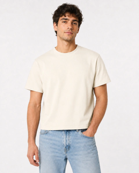 REMERA BOXY FIT NATURAL ALGODÓN PEINADO 24.1