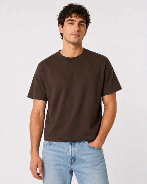 REMERA BOXY FIT CHOCOLATE ALGODÓN PEINADO 24.1