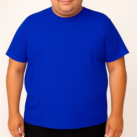 REMERA TALLE ESPECIAL AZUL FRANCIA ALGODÓN PEINADO