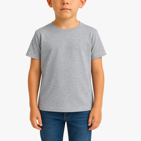 REMERA DE NIÑO GRIS MELANGE