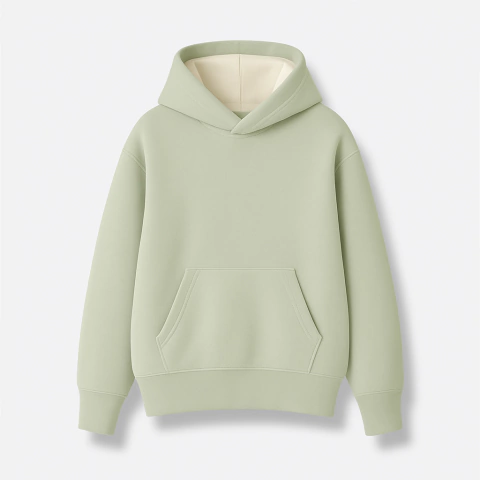 BUZO CANGURO VERDE PISTACHO OVERSIZE FRISA INVISIBLE PREMIUM