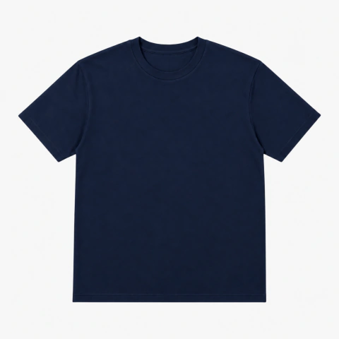 REMERA COTTON LUXURY AZUL MARINO 20.1 PREMIUM CORTE RECTO