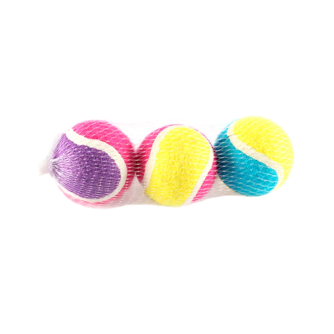 Set x 3 pelotas tipo tenis para mascotas