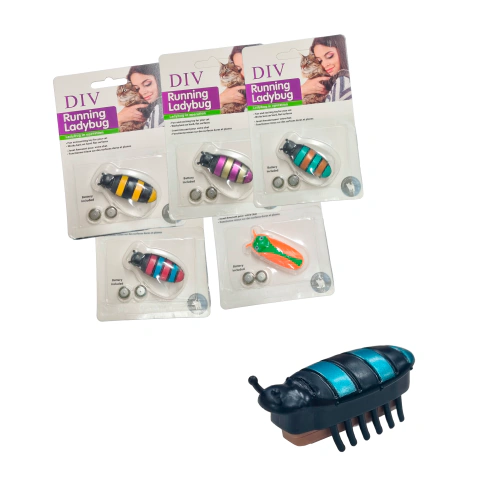 Juguete interactivo con movimiento para gato estilo insecto a pilas