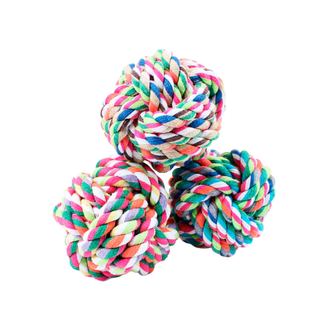 Pelota de soga trenzada. 6 cm