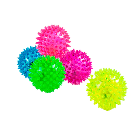 Pelota picos con chifle 6 cm. Display x 24 unidades.