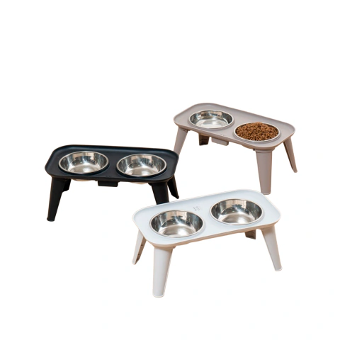 Comedero elevado doble 2 comederos acero inoxidable