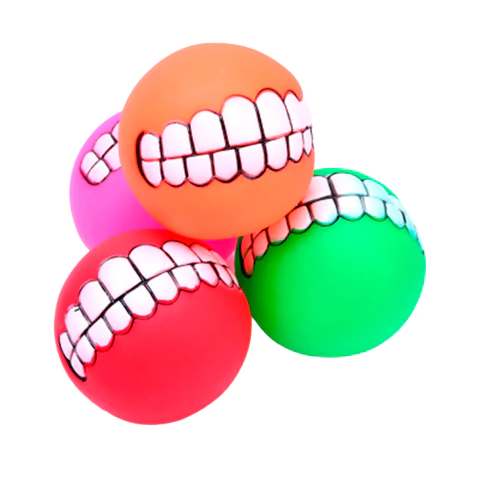Pelota de goma "Sonrisa." Con chifle. 7,5cm.