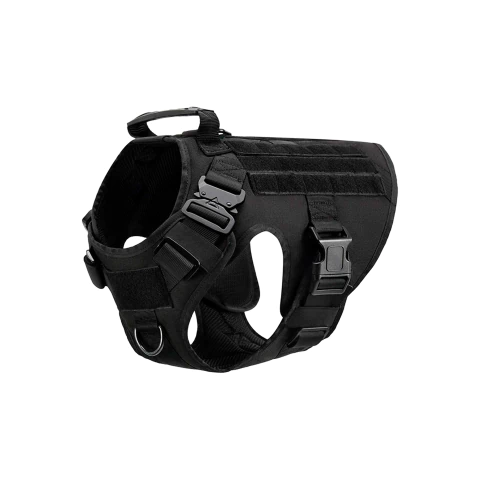 Pretal Premium Tactico, hebillas metal. Anti tirones. Para perro Grande.