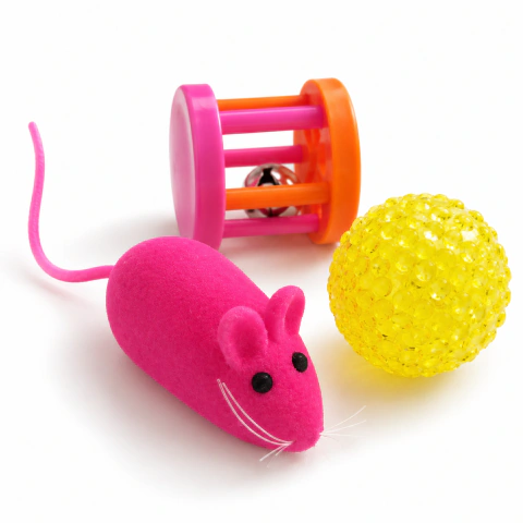 Set de 3 juguetes con sonido para gatos
