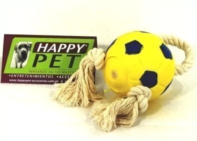Pelota vinil de futbol con soga, lazo y chifle