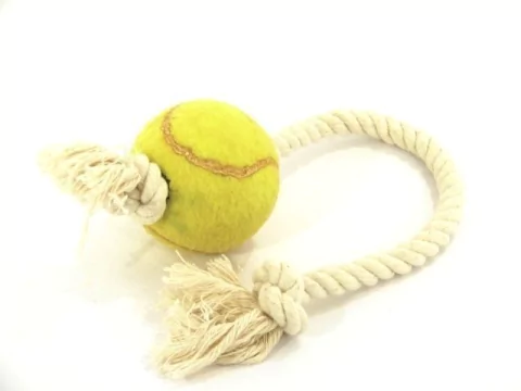 Pelota de tenis con soga de hilo larga