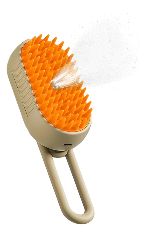 Cepillo vaporizador masajeador con mango
