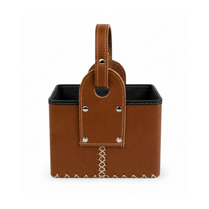 CANASTA ECOCUERO MARRON
