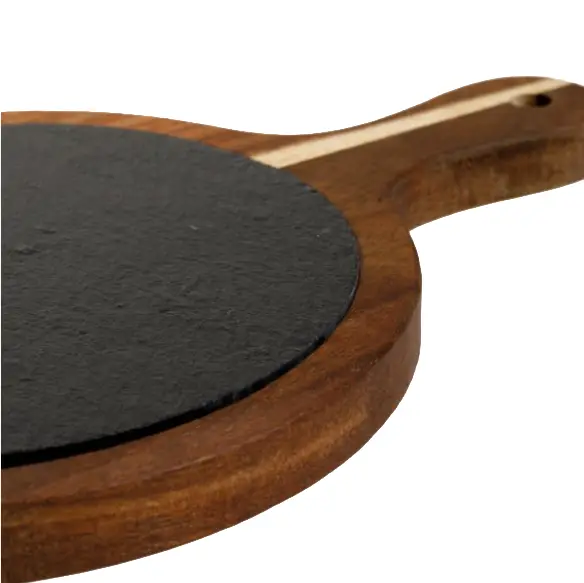 TABLA CIRCULAR MADERA Y LAJA 25*17.5 CM