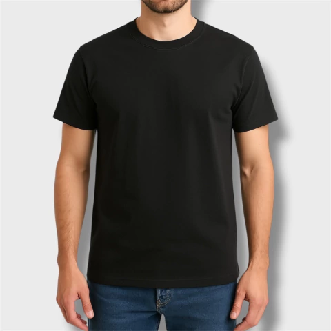 [RY-REMERANEGRAALGODON] REMERA NEGRA ALGODÓN PEINADO 24.1