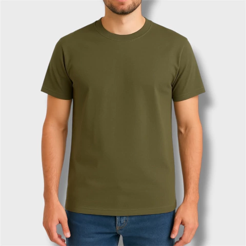 [RY-REMERAVERDEMILITAR] REMERA VERDE MILITAR ALGODÓN PEINADO