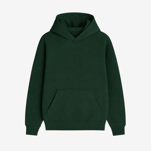 [RY-BUZOVERDEINGLESFRI] BUZO CANGURO OVERSIZE VERDE INGLÉS FRISADO PREMIUM