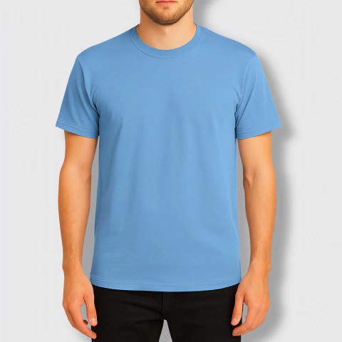[RY-REMERACELESTEOSCUR] REMERA CELESTE OSCURO ALGODÓN 24.1