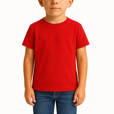 [RY-REMERAROJADENINOAL] REMERA ROJA DE NIÑO ALGODÓN PEINADO