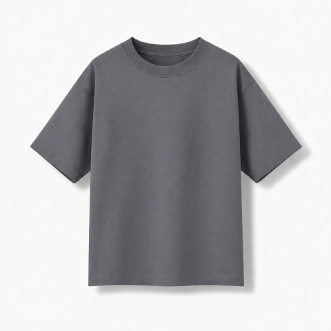 [RY-REMERAGRISTOPOTIPO-1] REMERA GRIS TOPO TIPO PETRÓLEO OVERSIZE ALGODÓN PEINADO