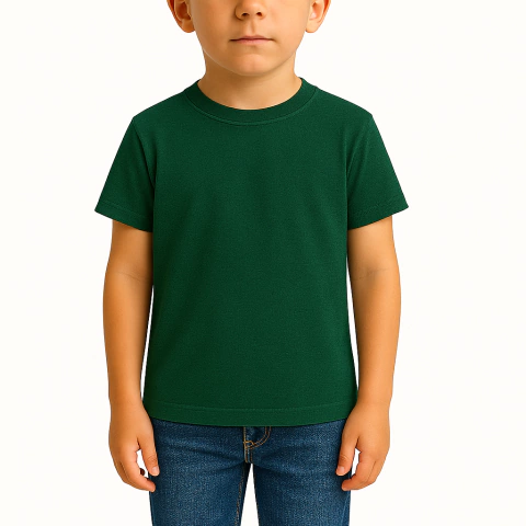 [RY-REMERAVERDEINGLESD] REMERA VERDE INGLES DE NIÑO ALGODÓN PEINADO