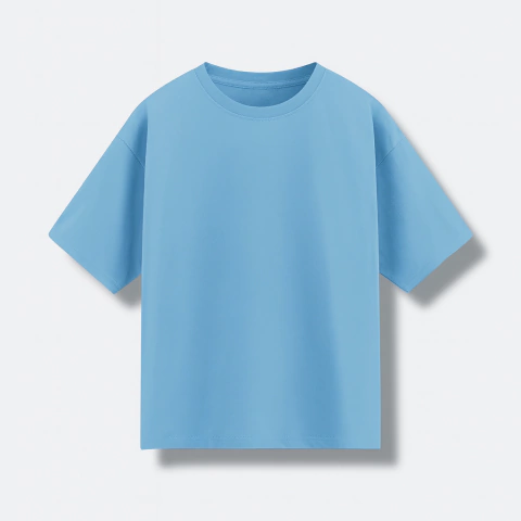 [RY-REMERAOVERSIZECELE] REMERA OVERSIZE CELESTE OSCURO PEINADO 24.1