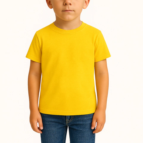 [RY-REMERAAMARILLADENI] REMERA AMARILLA DE NIÑO ALGODÓN PEINADO