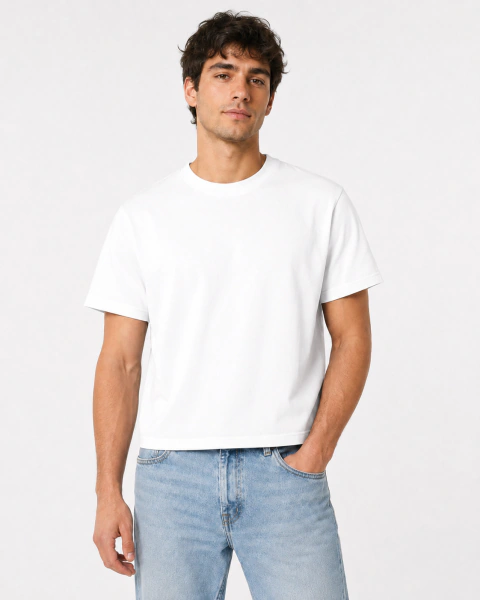[RY-REMERABOXYFITBLANC] REMERA BOXY FIT BLANCA ALGODÓN PEINADO 24.1