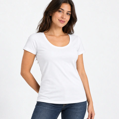 [RY-REMERABLANCAMUJERP-1] REMERA BLANCA MUJER PEINADO NUEVA MOLDERIA CON TAPA COSTURA