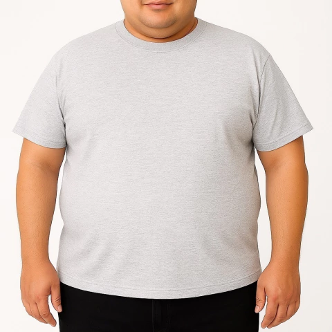 [RY-REMERAGRISMELANGET] REMERA GRIS MELANGE TALLE ESPECIAL ALGODÓN PEINADO