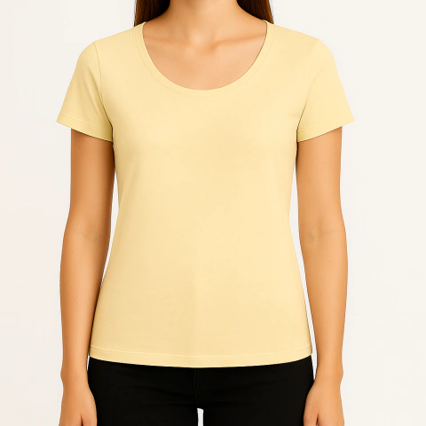 [RY-REMERABEIGEFUERTED] REMERA BEIGE FUERTE DE MUJER ALGODÓN PEINADO