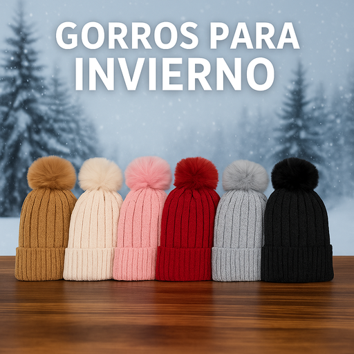 [LN-31591] GORRO TEJIDO POMPOM 9038SR (SURTIDO)