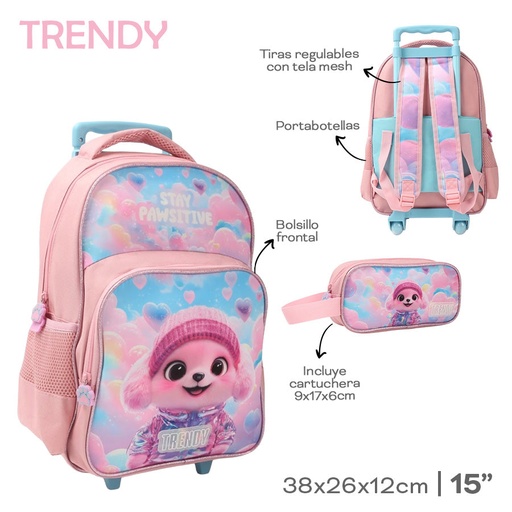 [LN-34189] MOCHILA CARRO C/CARTUCHERA TRENDY 28771