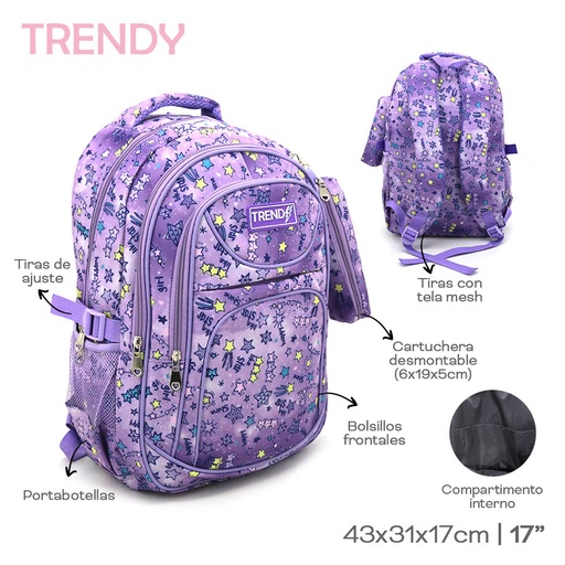 [LN-17562] MOCHILA Y CARTUCHERA TRENDY 15297