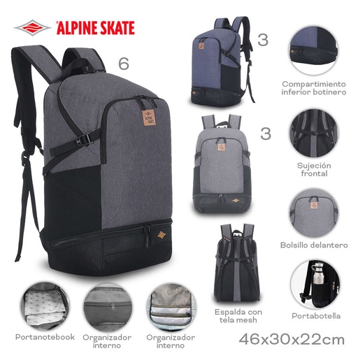 [LN-25713] MOCHILA PORTANOTEBOOK ALPINE SKATE 16237