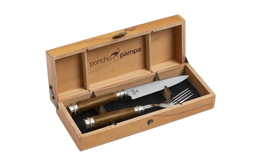 [IM-P6000119] Set de Cubiertos Asado Premium Poncho Pampa