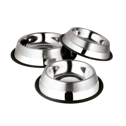 [RA-P4202] Comedero de acero inoxidable con base antideslizante. 2 Tonos Mate/brillante.