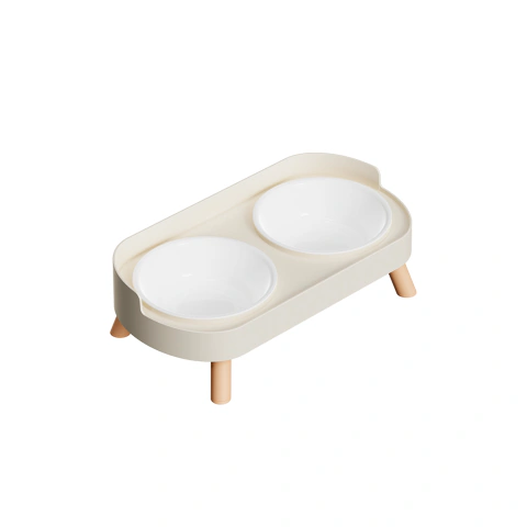 [RA-P137P] Comedero elevado doble 2 comederos plasticos