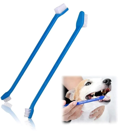 [HP-2357] Set de 2 cepillos de dientes largos dobles para mascotas