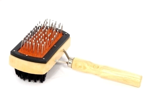 [HP-2536] Cepillo rectangular bifaz cerdas de acero y mango de madera